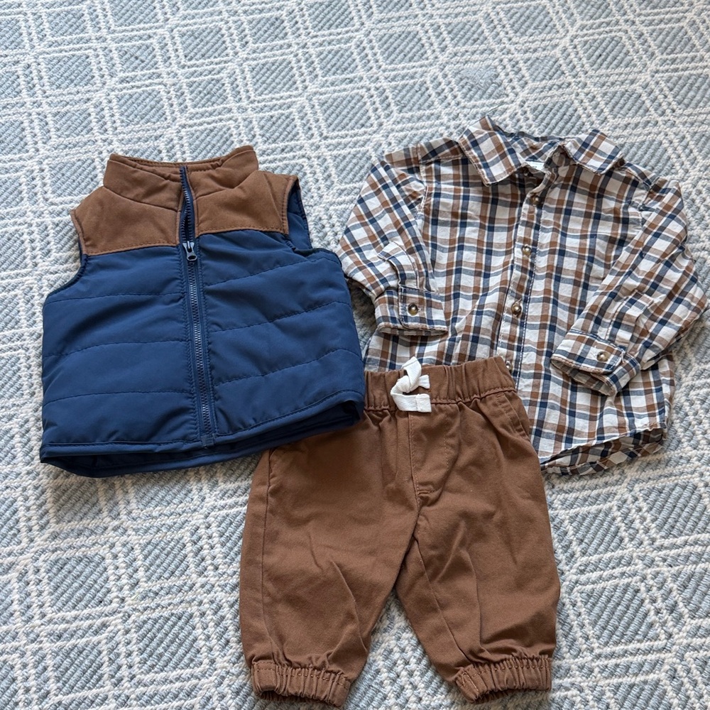 Carter's 3m Blue and Brown Coordinating Outfit